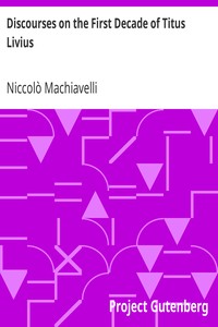 Discourses on the First Decade of Titus Livius
