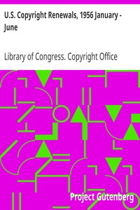 U.S. Copyright Renewals, 1956 January - June