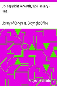 U.S. Copyright Renewals, 1959 January - June