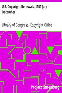 U.S. Copyright Renewals, 1959 July - December