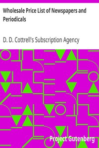 Wholesale Price List of Newspapers and Periodicals