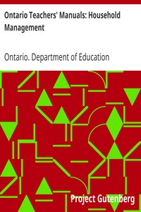 Ontario Teachers' Manuals: Household Management