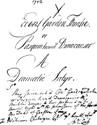 The Covent Garden Theatre, or Pasquin Turn'd Drawcansir