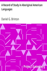 A Record of Study in Aboriginal American Languages