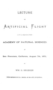 Lecture on Artificial Flight: Given by request at the Academy of Natural Sciences