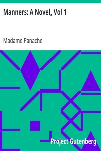 Manners: A Novel, Vol 1