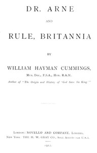 Dr. Arne and Rule, Britannia