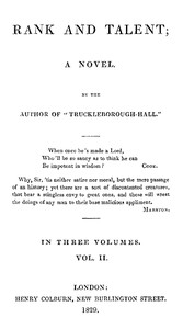 Rank and Talent; A Novel, Vol. 2 (of 3)