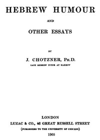 Hebrew Humor and Other Essays