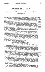 Chronicles of England, Scotland and Ireland (3 of 6): England (6 of 9): Richard the Third, Third Sonne to Richard Duke of Yorke, and Uncle to Edward the Fift