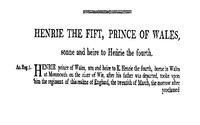 Chronicles of England, Scotland and Ireland (3 of 6): England (2 of 9): Henrie the Fift, Prince of Wales, Sonne and Heire to Henrie the Fourth