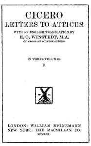 Cicero: Letters to Atticus, Vol. 2 of 3