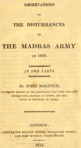 Observations on the Disturbances in the Madras Army in 1809