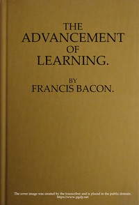 The Advancement of Learning