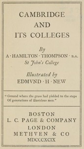 Cambridge and Its Colleges