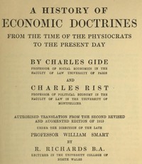 A History of Economic Doctrines: from the time of the physiocrats to the present day