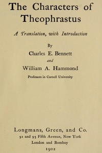 The Characters of Theophrastus: A Translation, with Introduction