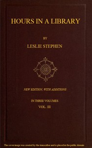 Hours in a Library, Volume 3: New Edition, with Additions