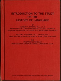 Introduction to the study of the history of language