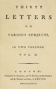 Thirty Letters on Various Subjects, Vol. 2 (of 2)