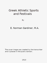 Greek Athletic Sports and Festivals