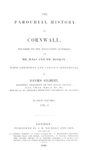 The Parochial History of Cornwall, Volume 1 (of 4)