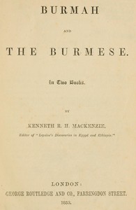Burmah and the Burmese