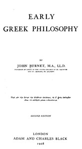 Early Greek philosophy