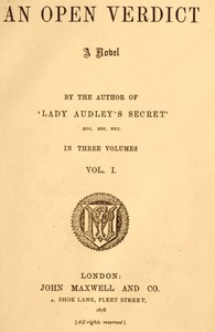 An open verdict : $b a novel, volume 1 (of 3)