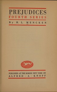Prejudices, fourth series