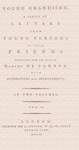 Young Grandison, volume 2 (of 2): A series of letters from young persons to their friends