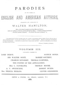 Parodies of the works of English & American authors, vol. III