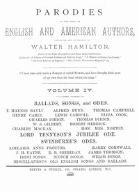 Parodies of the works of English & American authors, vol. IV
