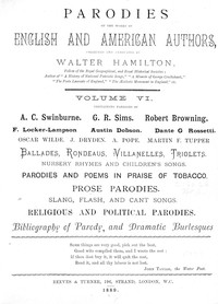 Parodies of the works of English & American authors, vol. VI