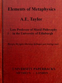 Elements of metaphysics