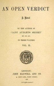 An open verdict : $b a novel, volume 2 (of 3)
