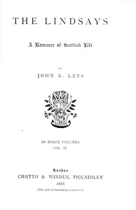 The Lindsays : $b A romance of Scottish life, Volume 2 (of 3)