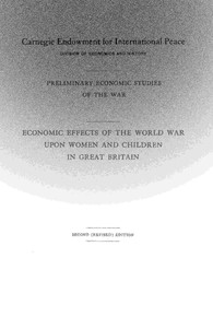 Economic effects of the world war upon women and children in Great Britain
