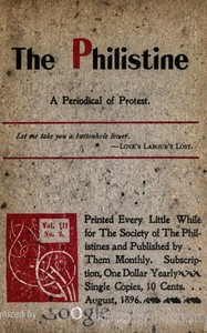 The Philistine : $b a periodical of protest (Vol. III, No. 3, August 1896)