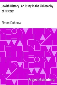 Jewish History : An Essay in the Philosophy of History